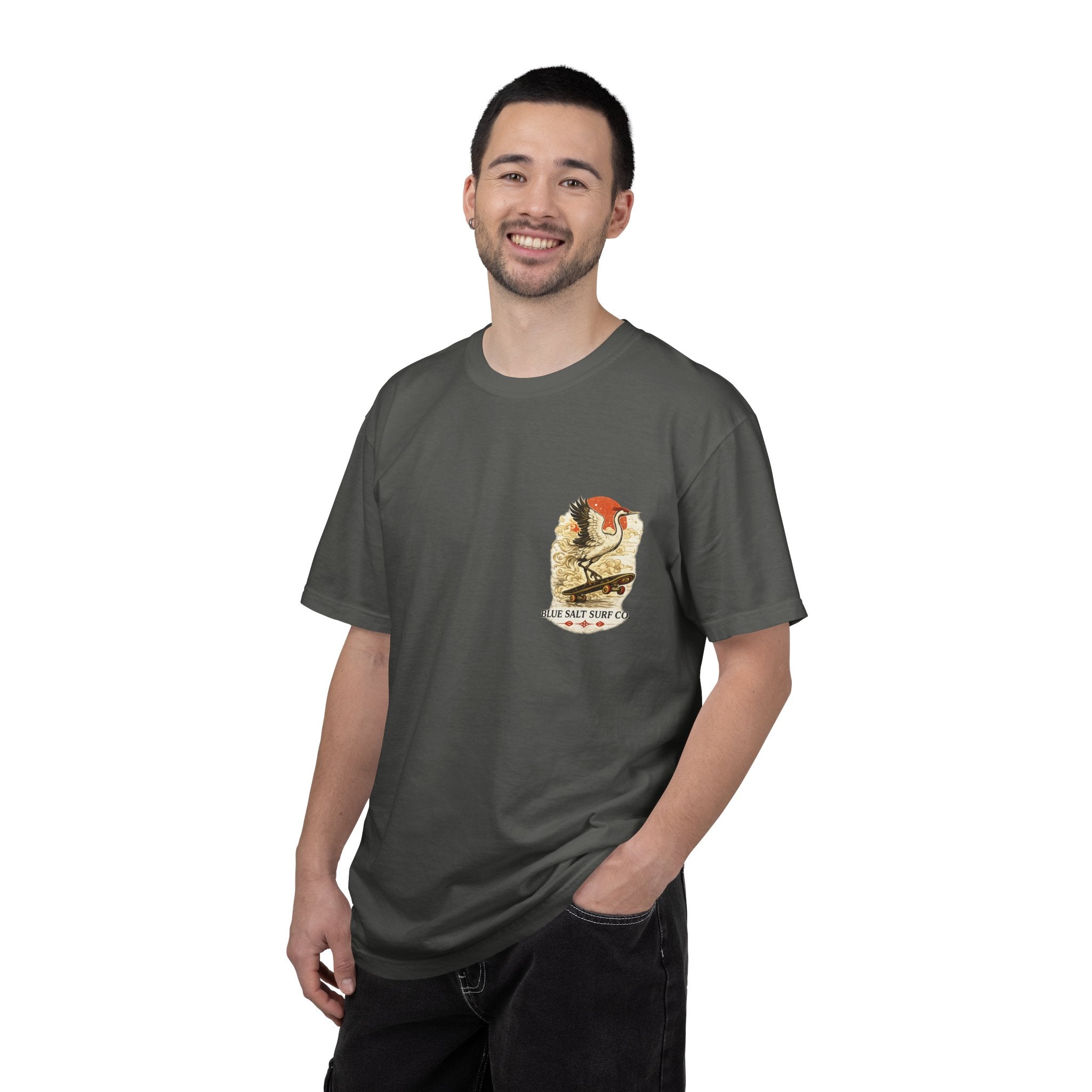 Crane Skateboarder Lunar New Year T-shirt